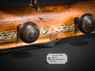 Lot 103 - A CARVED WOOD LONG-NECKED LUTE, SARASWATI VEENA, CHENNAI