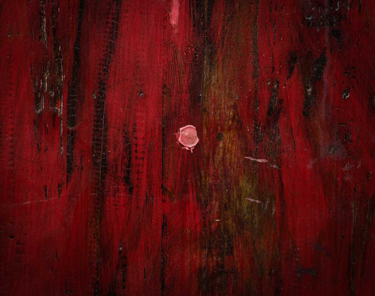 Lot 104 - AN IMPORTANT AND RARE PAINTED WOOD WALL