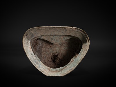 Lot 13 - A LARGE AND EXCEPTIONAL BRONZE FIGURE OF BUDDHA SHAKYAMUNI, SHAN STYLE, 17TH-18TH CENTURY