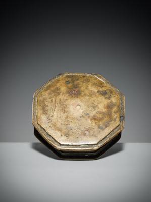 Lot 185 - A BRONZE ‘PAGODA’ INKWELL, DECCAN, 19TH CENTURY