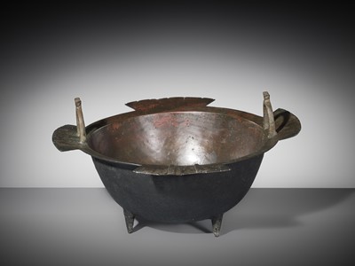 Lot 170 - A LARGE BRONZE CAULDRON, CAUCASUS OR NORTH IRAN, CIRCA 12TH-13TH CENTURY