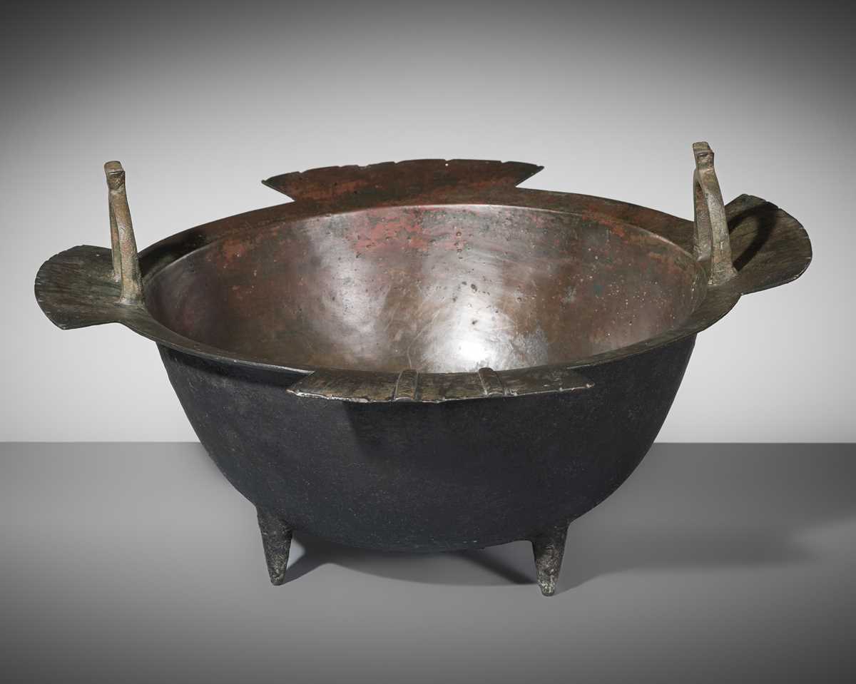 Lot 170 - A LARGE BRONZE CAULDRON, CAUCASUS OR NORTH IRAN, CIRCA 12TH-13TH CENTURY