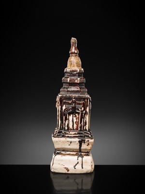 Lot 47 - A MASSIVE GILT-LACQUERED MARBLE ‘KEKKU’ STUPA, SHAN STATES, KONBAUNG PERIOD