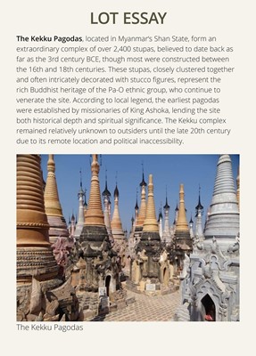 Lot 47 - A MASSIVE GILT-LACQUERED MARBLE ‘KEKKU’ STUPA, SHAN STATES, KONBAUNG PERIOD