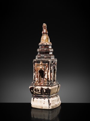 Lot 47 - A MASSIVE GILT-LACQUERED MARBLE ‘KEKKU’ STUPA, SHAN STATES, KONBAUNG PERIOD