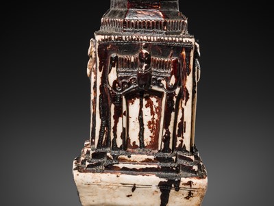 Lot 47 - A MASSIVE GILT-LACQUERED MARBLE ‘KEKKU’ STUPA, SHAN STATES, KONBAUNG PERIOD