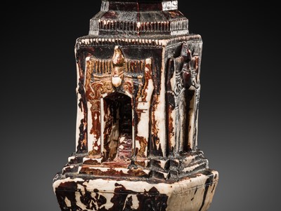 Lot 47 - A MASSIVE GILT-LACQUERED MARBLE ‘KEKKU’ STUPA, SHAN STATES, KONBAUNG PERIOD