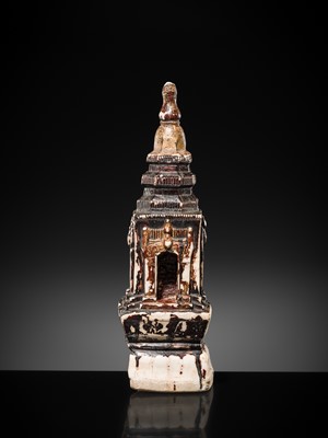 Lot 47 - A MASSIVE GILT-LACQUERED MARBLE ‘KEKKU’ STUPA, SHAN STATES, KONBAUNG PERIOD