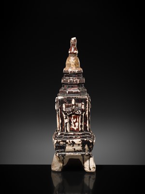 Lot 47 - A MASSIVE GILT-LACQUERED MARBLE ‘KEKKU’ STUPA, SHAN STATES, KONBAUNG PERIOD