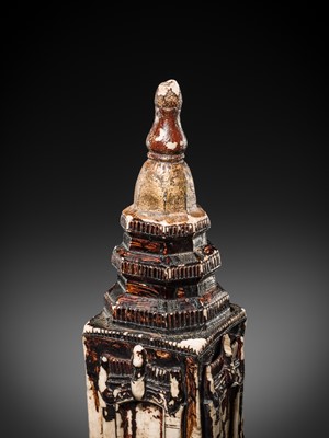 Lot 47 - A MASSIVE GILT-LACQUERED MARBLE ‘KEKKU’ STUPA, SHAN STATES, KONBAUNG PERIOD