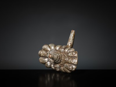 Lot 197 - A LARGE SILVERED BRASS TOE RING, SOUTH INDIA, 19TH CENTURY