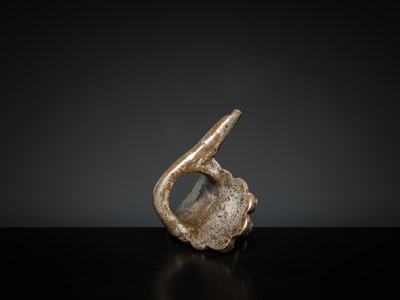 Lot 197 - A LARGE SILVERED BRASS TOE RING, SOUTH INDIA, 19TH CENTURY