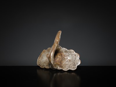 Lot 197 - A LARGE SILVERED BRASS TOE RING, SOUTH INDIA, 19TH CENTURY