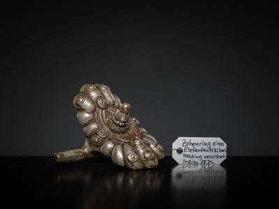 Lot 197 - A LARGE SILVERED BRASS TOE RING, SOUTH INDIA, 19TH CENTURY