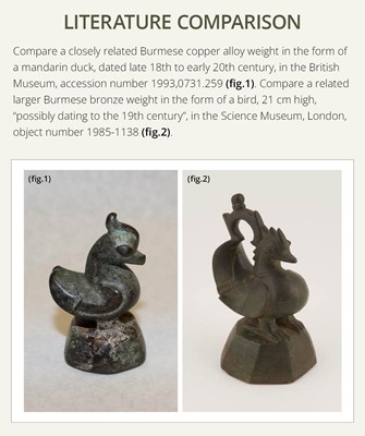 Lot 150 - A GROUP OF SEVEN COPPER ALLOY ‘MANDARIN DUCK’ WEIGHTS, BURMA, LATE 18TH-EARLY 20TH CENTURY