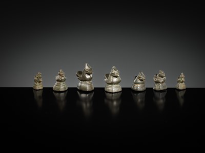 Lot 150 - A GROUP OF SEVEN COPPER ALLOY ‘MANDARIN DUCK’ WEIGHTS, BURMA, LATE 18TH-EARLY 20TH CENTURY