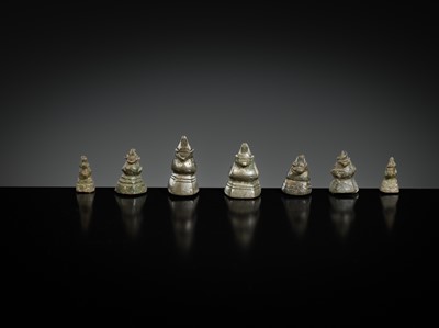 Lot 150 - A GROUP OF SEVEN COPPER ALLOY ‘MANDARIN DUCK’ WEIGHTS, BURMA, LATE 18TH-EARLY 20TH CENTURY