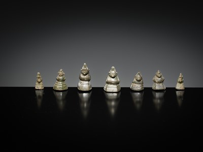 Lot 150 - A GROUP OF SEVEN COPPER ALLOY ‘MANDARIN DUCK’ WEIGHTS, BURMA, LATE 18TH-EARLY 20TH CENTURY