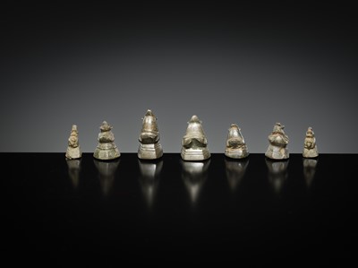 Lot 150 - A GROUP OF SEVEN COPPER ALLOY ‘MANDARIN DUCK’ WEIGHTS, BURMA, LATE 18TH-EARLY 20TH CENTURY