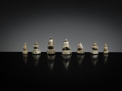 Lot 150 - A GROUP OF SEVEN COPPER ALLOY ‘MANDARIN DUCK’ WEIGHTS, BURMA, LATE 18TH-EARLY 20TH CENTURY
