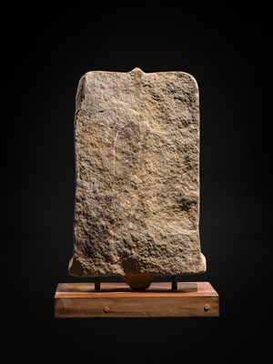 Lot 1 - A RARE KHMER SANDSTONE INSCRIBED STELE, BAPHUON PERIOD, 11TH CENTURY