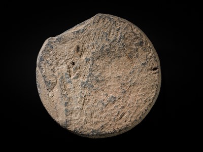 Lot 60 - A SCHIST RELIEF OF THE FOOTPRINTS OF BUDDHA, BUDDHAPADA, 4TH-5TH CENTURY OR EARLIER