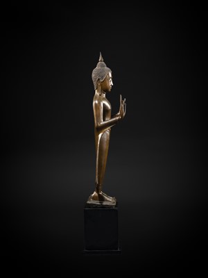 Lot 26 - A FINE BRONZE FIGURE OF BUDDHA, AYUTTHAYA KINGDOM, 16TH-17TH CENTURY