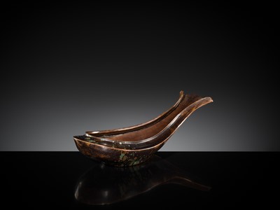 Lot 89 - A COPPER ‘YONI’ LIBATION VESSEL, ARGHA PATRA, 18TH-19TH CENTURY