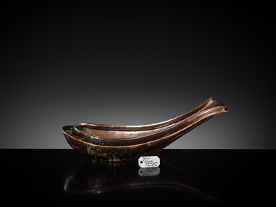 Lot 89 - A COPPER ‘YONI’ LIBATION VESSEL, ARGHA PATRA, 18TH-19TH CENTURY