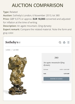 Lot 133 - AN AGATE SCHOLAR’S ROCK, 19TH TO EARLY 20TH CENTURY