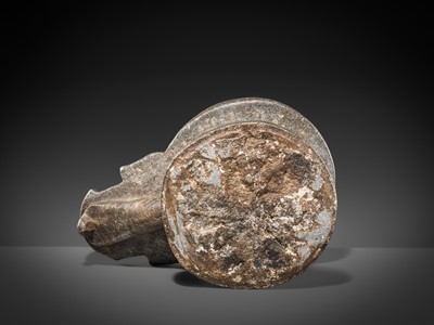 Lot 115 - A LARGE STONE LINGAM AND YONI, BENGAL