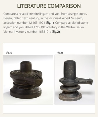 Lot 115 - A LARGE STONE LINGAM AND YONI, BENGAL