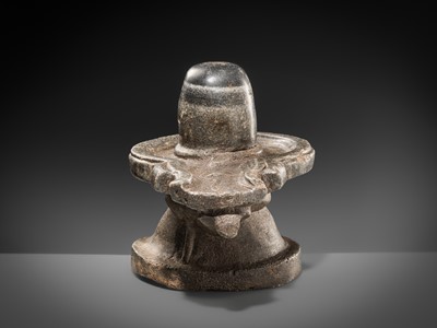 Lot 115 - A LARGE STONE LINGAM AND YONI, BENGAL