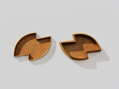 Lot 99 - A LACQUER DOUBLE-FAN-SHAPED KOGO (INCENSE BOX) WITH HORSES AND TREASURES