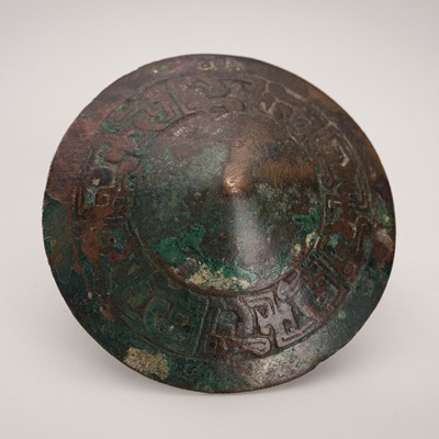 Lot 694 - A BRONZE FITTING, WARRING STATES PERIOD