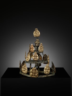 Lot 241 - A UNIQUE SILVER CROWN WITH GOLD ORNAMENTS, ANCIENT KINGDOMS OF CHAM