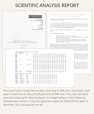 Lot 241 - A UNIQUE SILVER CROWN WITH GOLD ORNAMENTS, ANCIENT KINGDOMS OF CHAM