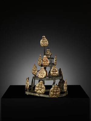 Lot 241 - A UNIQUE SILVER CROWN WITH GOLD ORNAMENTS, ANCIENT KINGDOMS OF CHAM