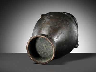 Lot 384 - A LARGE ARCHAISTIC BRONZE JAR, LEI, SONG DYNASTY