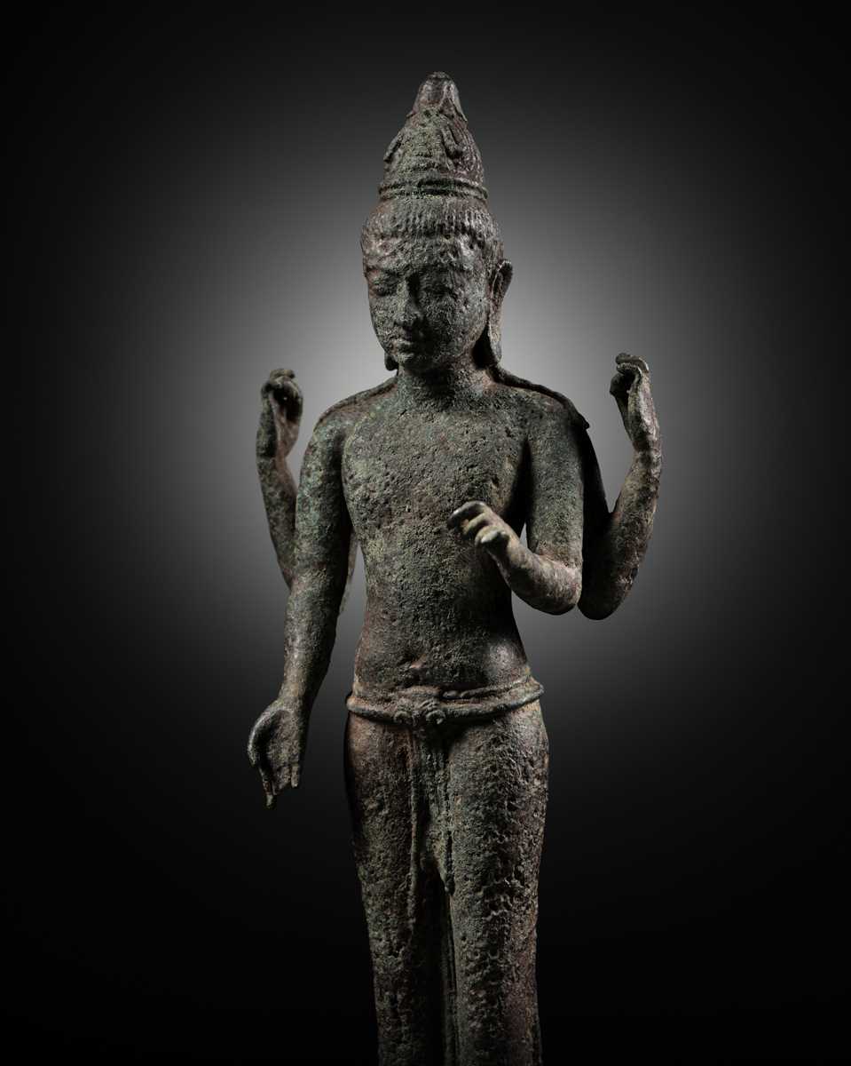 Lot 662 - A RARE BRONZE FIGURE OF MAITREYA, SRIVIJAYA, 7TH CENTURY