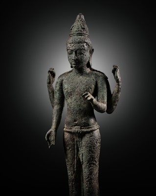 Lot 662 - A RARE BRONZE FIGURE OF MAITREYA, SRIVIJAYA, 7TH CENTURY