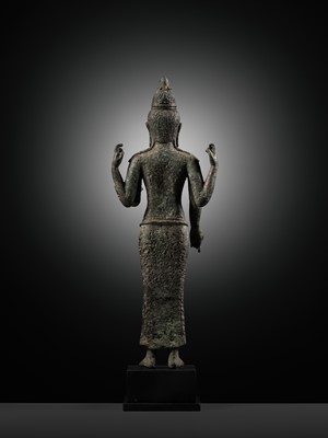 Lot 662 - A RARE BRONZE FIGURE OF MAITREYA, SRIVIJAYA, 7TH CENTURY