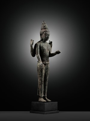 Lot 662 - A RARE BRONZE FIGURE OF MAITREYA, SRIVIJAYA, 7TH CENTURY