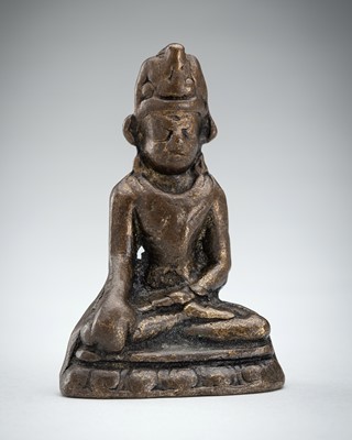 Lot 1467 - A BRONZE BUDDHA, 15th – 16th CENTURY