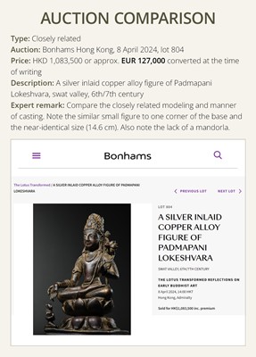 Lot 174 - A SILVER-INLAID COPPER ALLOY FIGURE OF RATNASAMBHAVA, KASHMIR, 7TH-9TH CENTURY