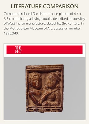 Lot 189 - A SANDALWOOD VOTIVE PLAQUE OF A CROWNED BUDDHA, WEST INDIA, 1ST MILLENNIUM AD