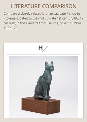 Lot 37 - A SUPERB BRONZE FIGURE OF A CAT, BASTET, LATE PERIOD, DYNASTY XXVI-XXX