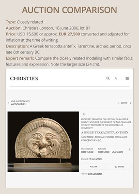 Lot 80 - A TERRACOTTA GORGONEION ANTEFIX