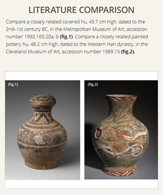 Lot 532 - A PAINTED POTTERY VASE, HU, HAN DYNASTY