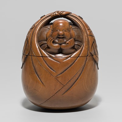 Lot 32 - TADAKAZU: A FINE WOOD TONKOTSU OF HOTEI IN HIS TREASURE BAG